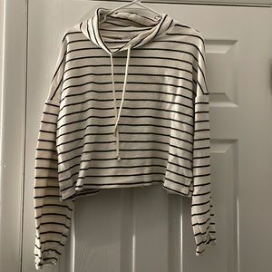 Black and white stripped crop sweater